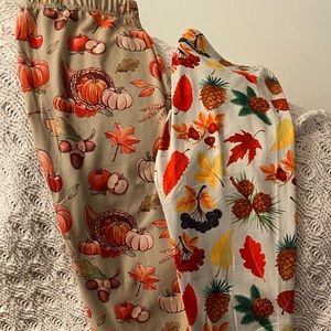 Seasonal Fall Leggings- 2 Pair